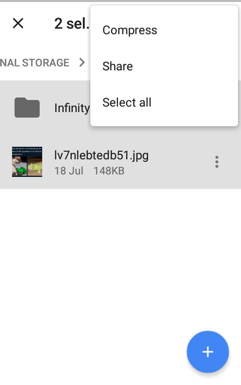 Screenshot where multiple files are selected and the menu is open showing the options available