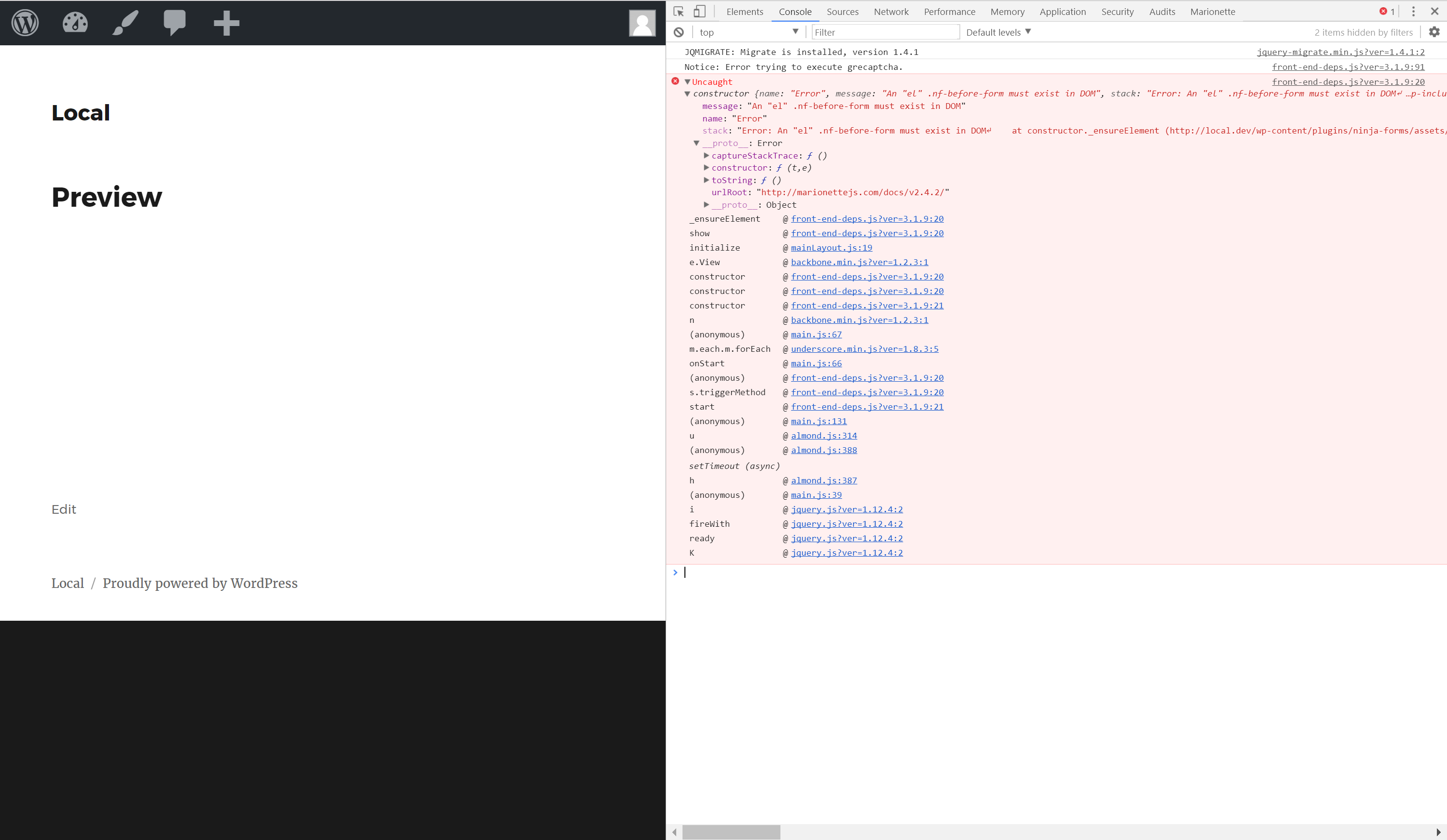 error when previewing an unpublished form issue 3022 wpninjas af form 910