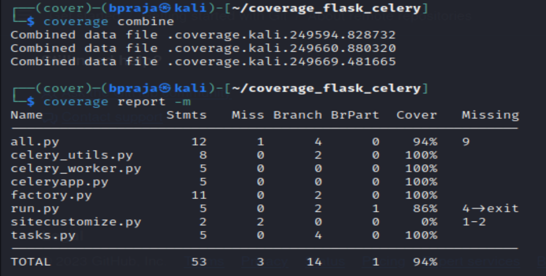 coverage.py isn't showing the expected results for celery prefork model