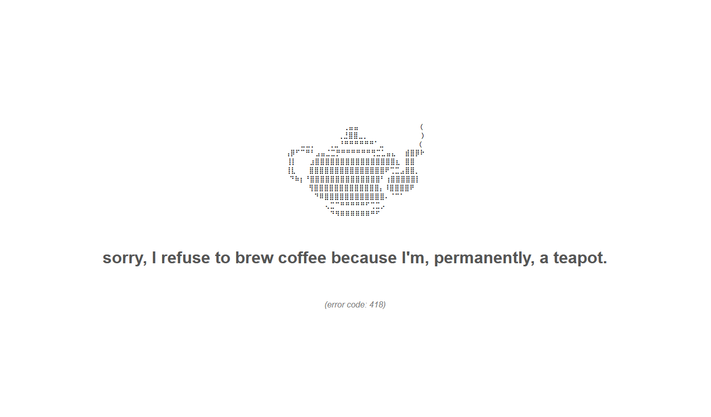 Added 418 "I'm a teapot" page. by TheRealVira · Pull Request 27