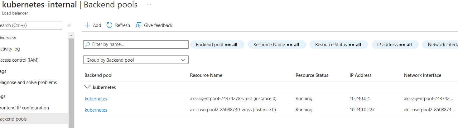 Azure load balancer incorrectly includes nodes from newly created node ...