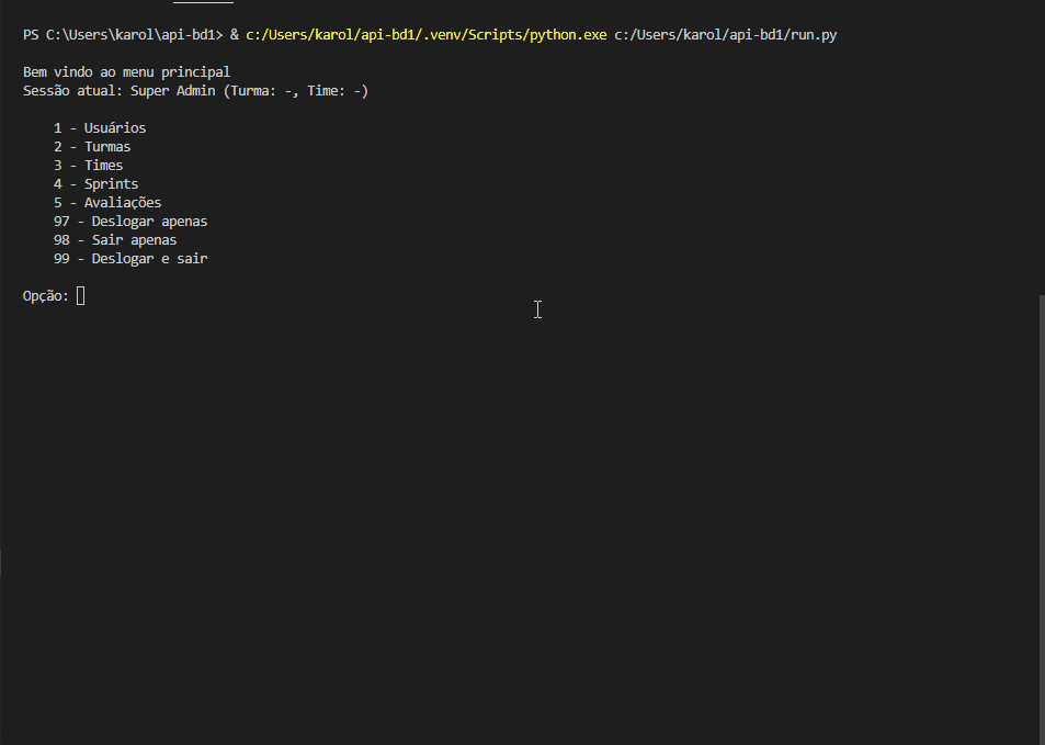 Funcionalidades novas - turmas, sprints, avaliacoes
