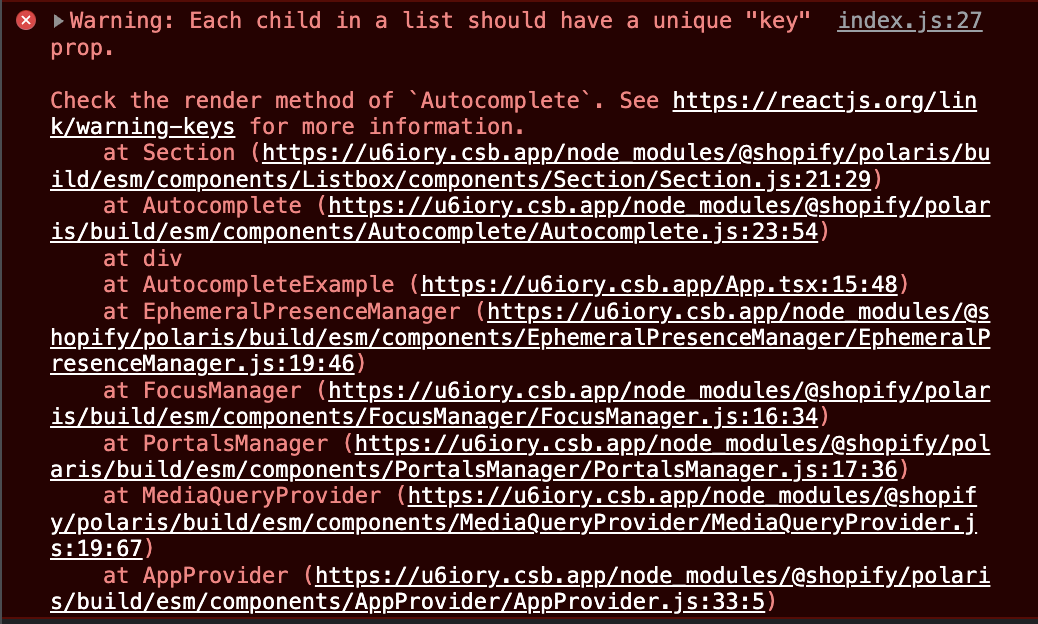 Autocomplete uses optional property as key for section list · Issue ...