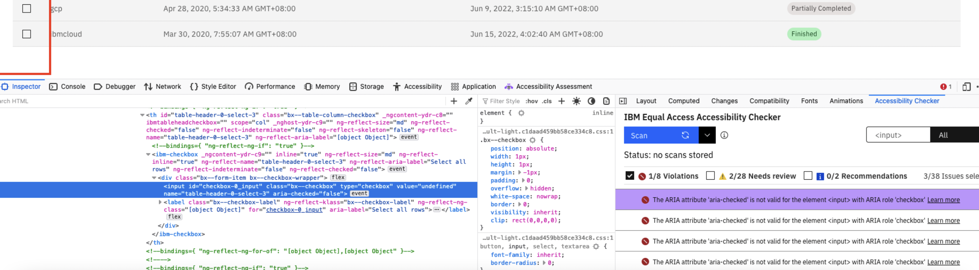 [Accessibility] The ARIA attribute 'ariachecked' is not valid for the