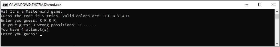 Github Atcx Uholnikov Mastermind Game The Goal Of The Game Is To