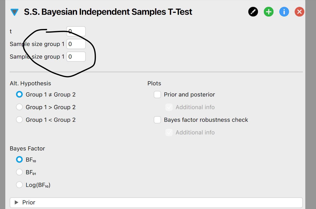 [Bug]: In the Summary Stats Bayesian independent t-test module, both ...
