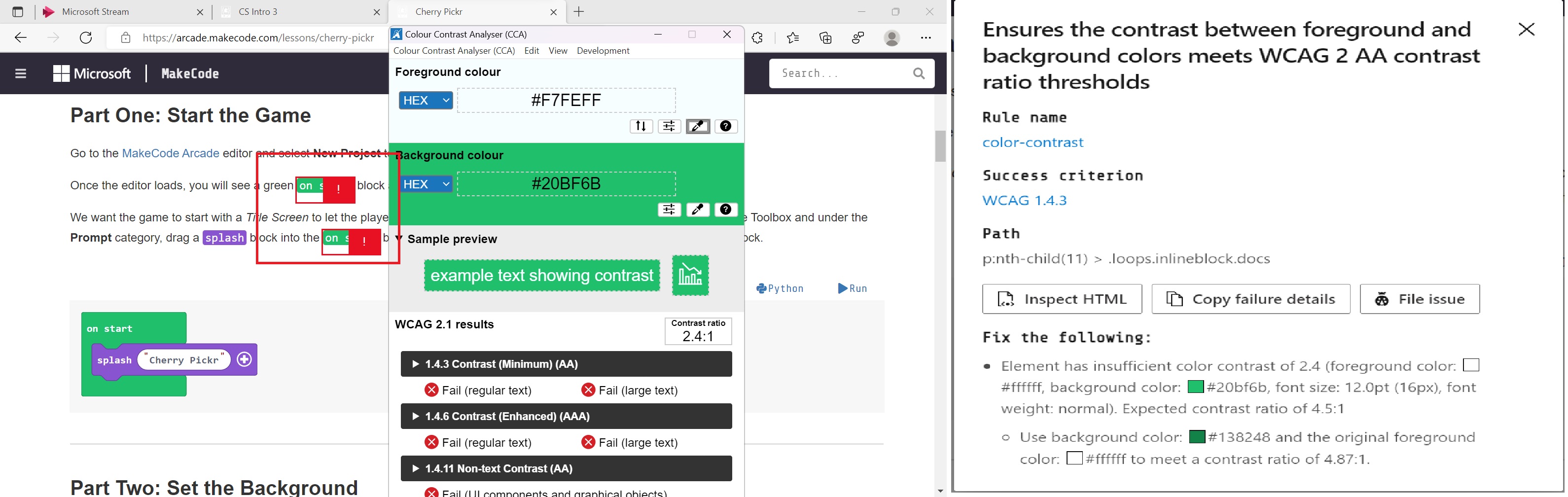 MAS1 4 3_Luminosity ratio of texts with background is less than required ratio