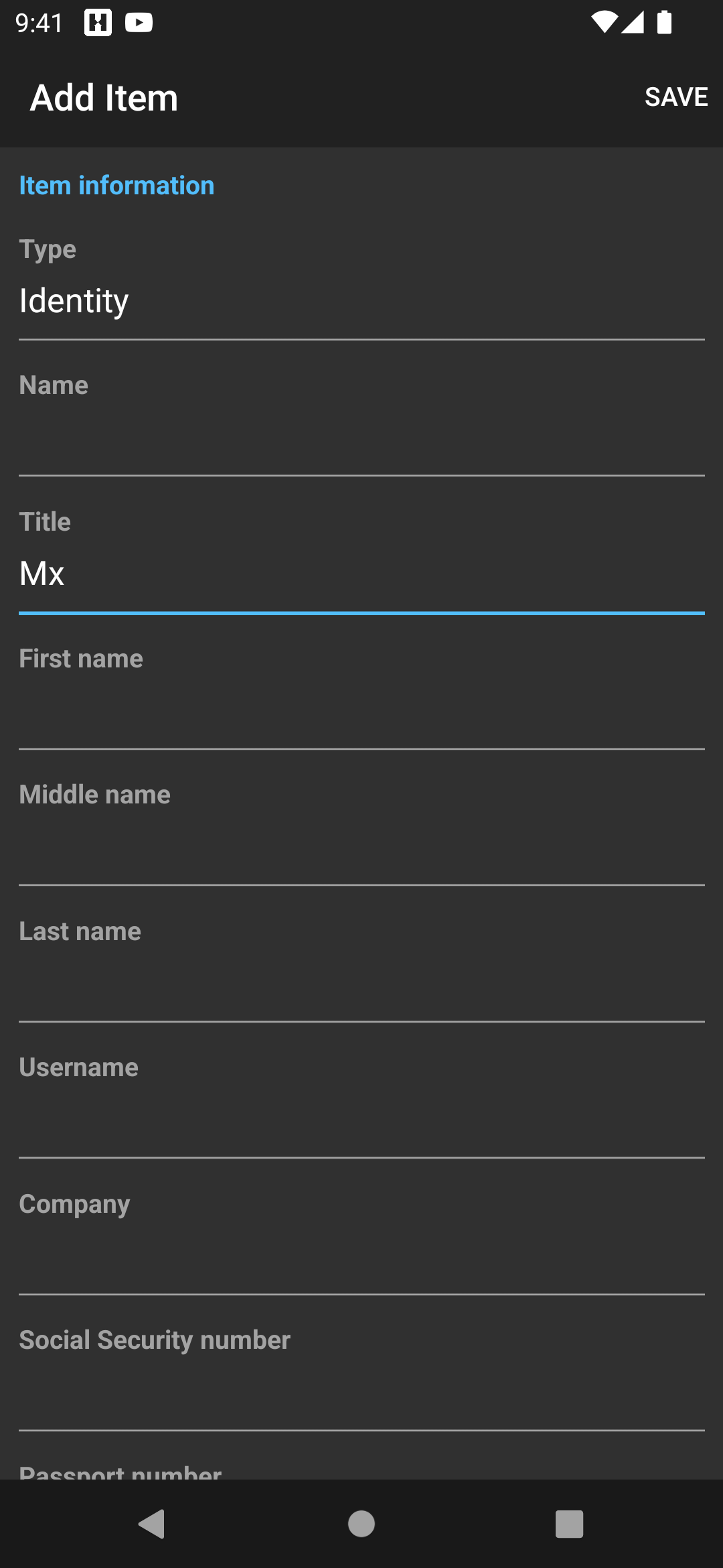 Android Mx title selector