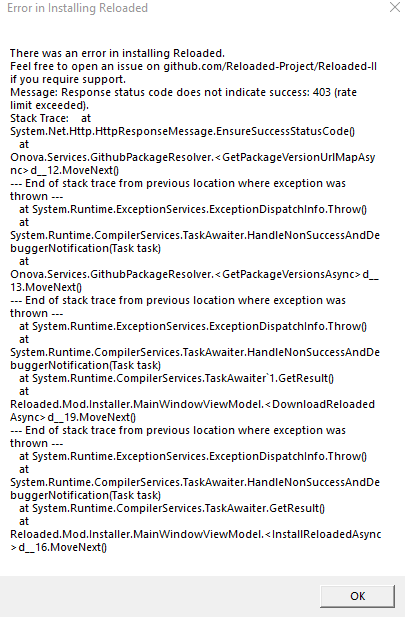 Help: I keep getting a error when install reloaded 2 · Issue #162 ...
