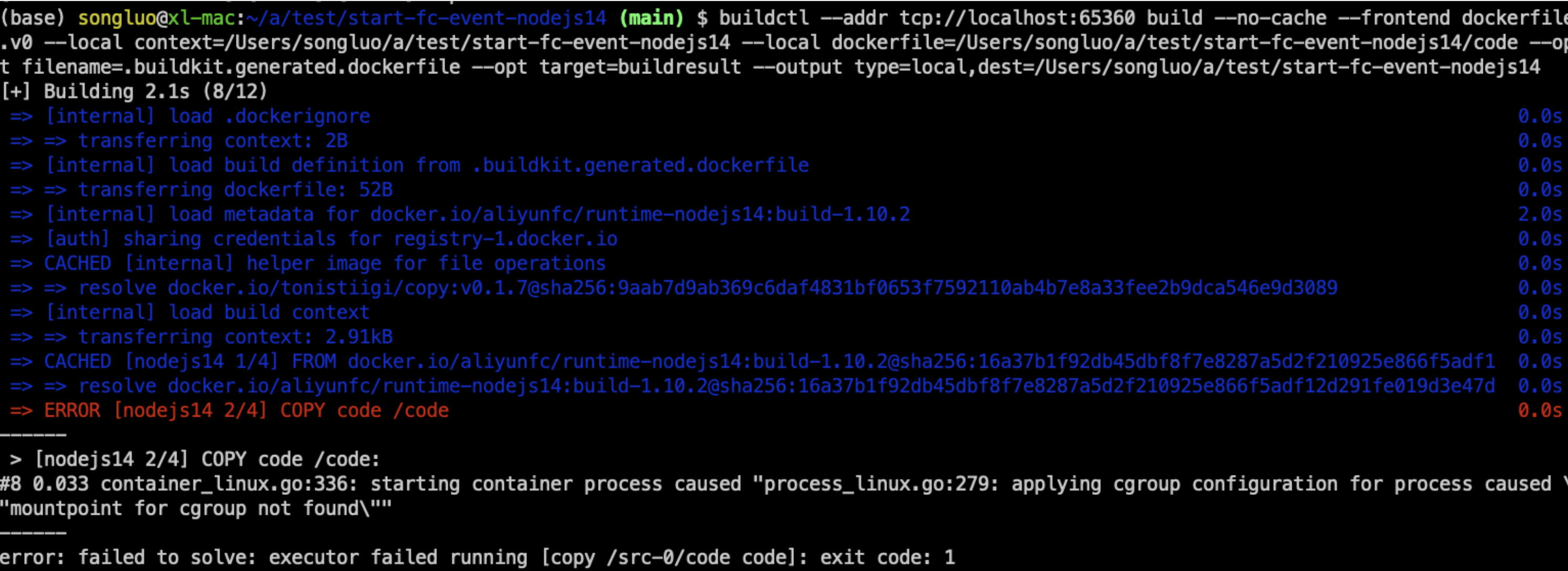 mac 上的一个 buildkitd 的问题 · Issue #728 · devsapp/fc · GitHub