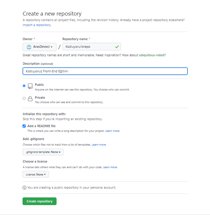 GitHub - ArasDeveci/kodluyoruzilkrepo: Kodluyoruz Front-End Eğitiminde ...