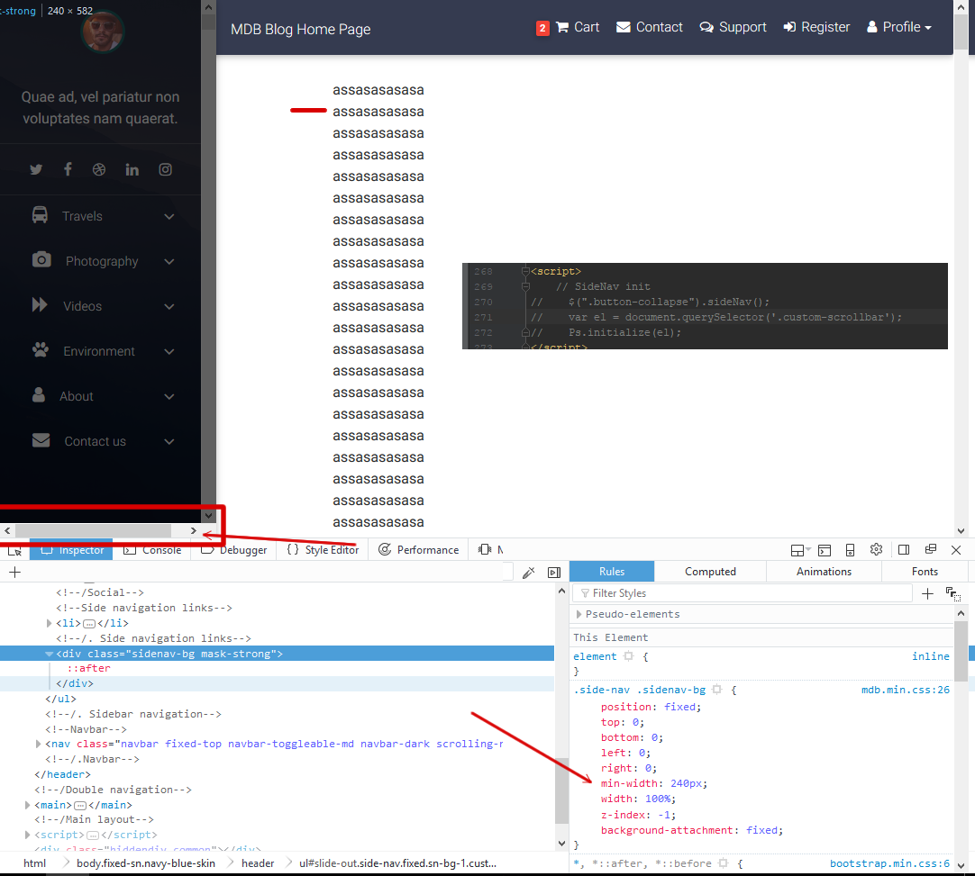 Sidebar + mask-strong makes vertical scroll 9999px · Issue