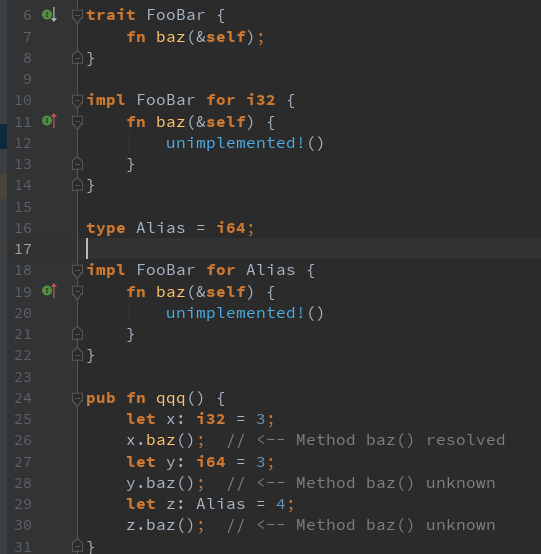 Resolve trait method for type aliases · Issue #3322 · intellij-rust ...