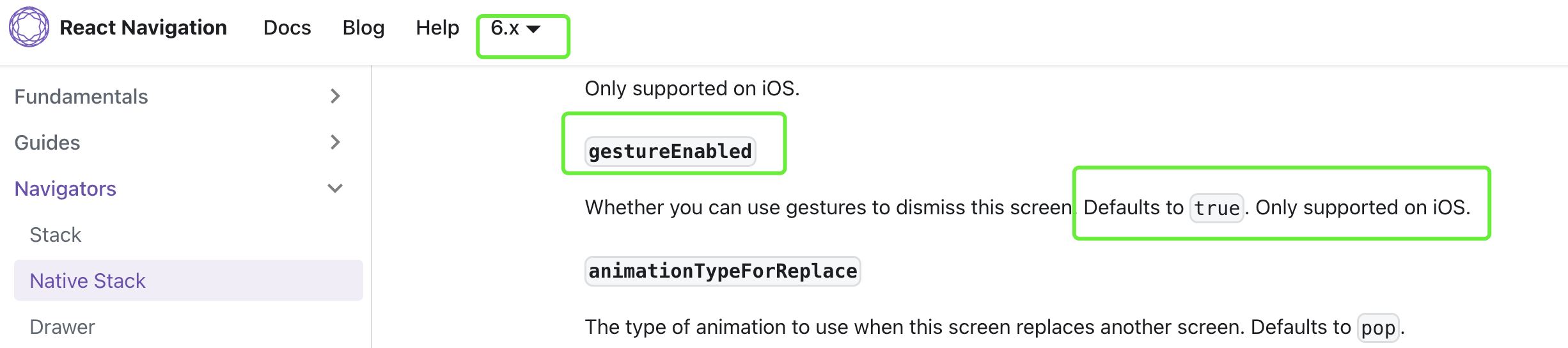 gestureEnabled false doesnt work on a Stack.Screen? · Issue 11310 · reactnavigation/react