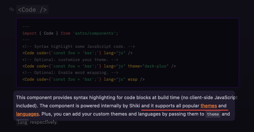 Certain Shiki themes unsupported by the Astro Code component · Issue ...
