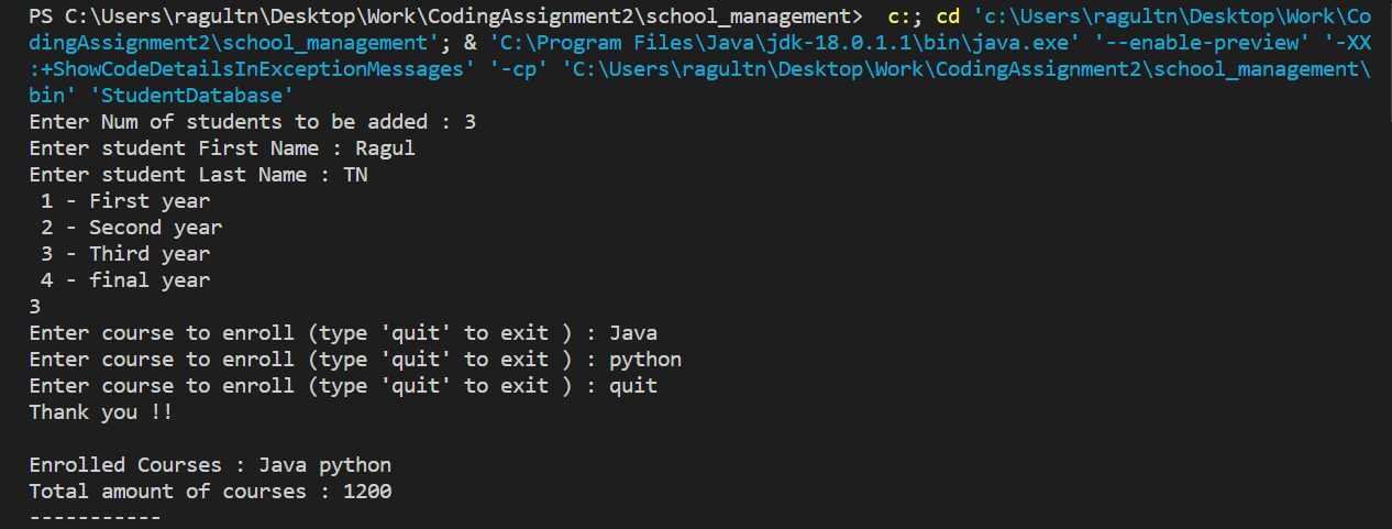 GitHub - RagulTN/school_management: School Management app using Java Oops