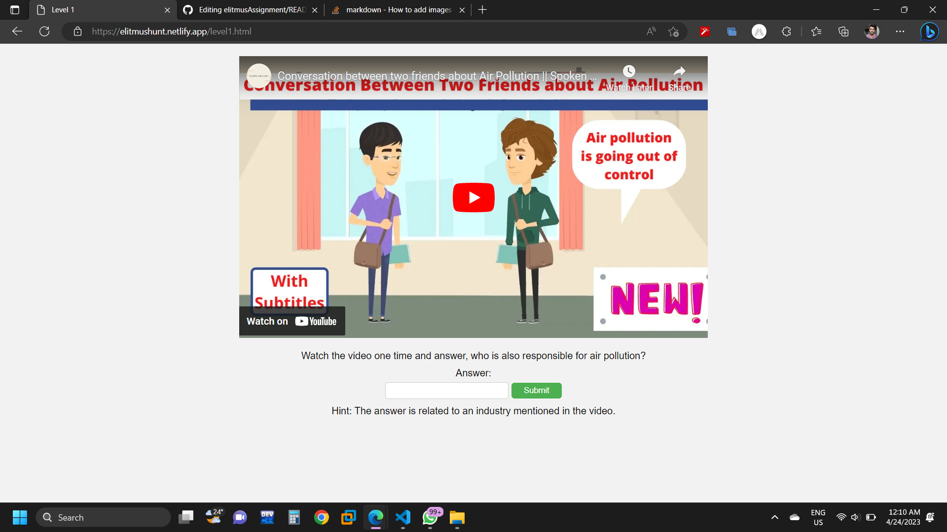 GitHub - sbt5731/elitmusAssignment: This project is a quiz app for ...