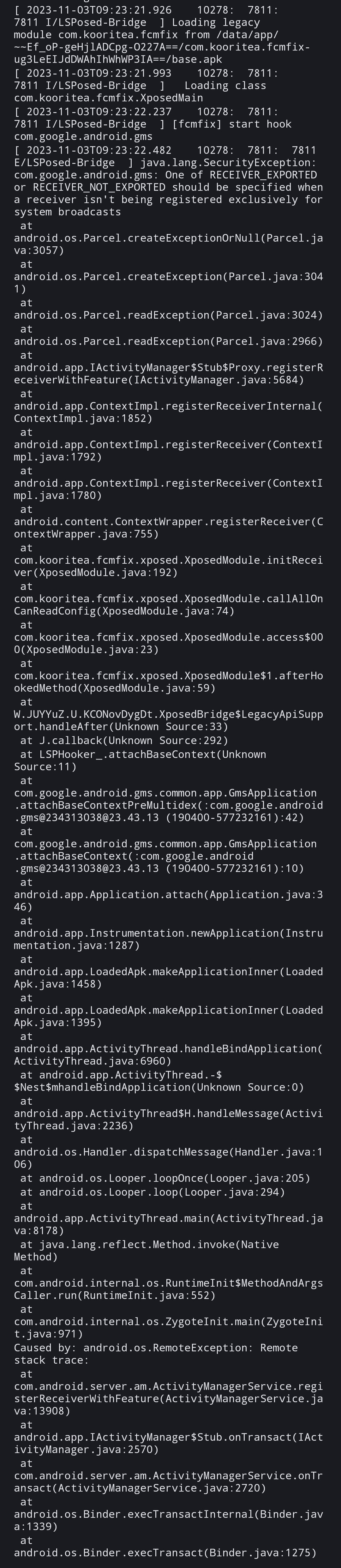Found a bug about gms for Android 14 · Issue 122 · kooritea/fcmfix