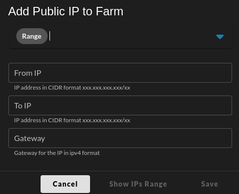 UI: Add public ip range validation is activated before typing anything ...