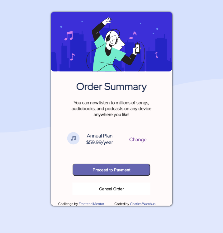 GitHub - CharlesMueke/Order-Summary-Card