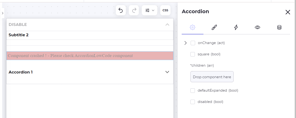 Accordion default children prop is causing the component to break in my