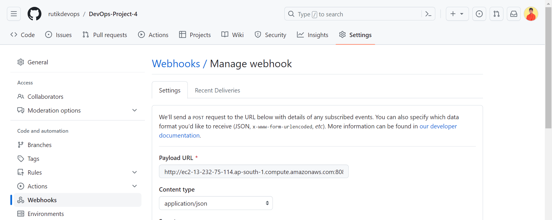 GitHub rutikdevops/DevOpsProject4