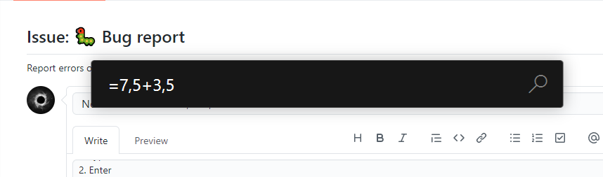 No calculation for =7,5+3,5 · Issue #8610 · microsoft/PowerToys · GitHub