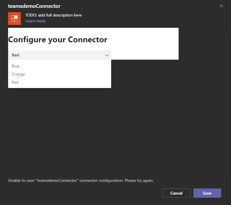 Add connector in teams doesn't work fine · Issue 117 · pnp/generator