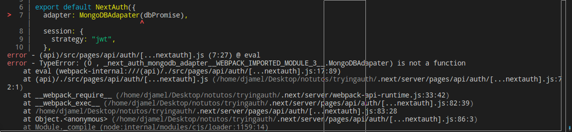 MongoDBAdapater is not a function error · Issue #5800 · nextauthjs/next ...