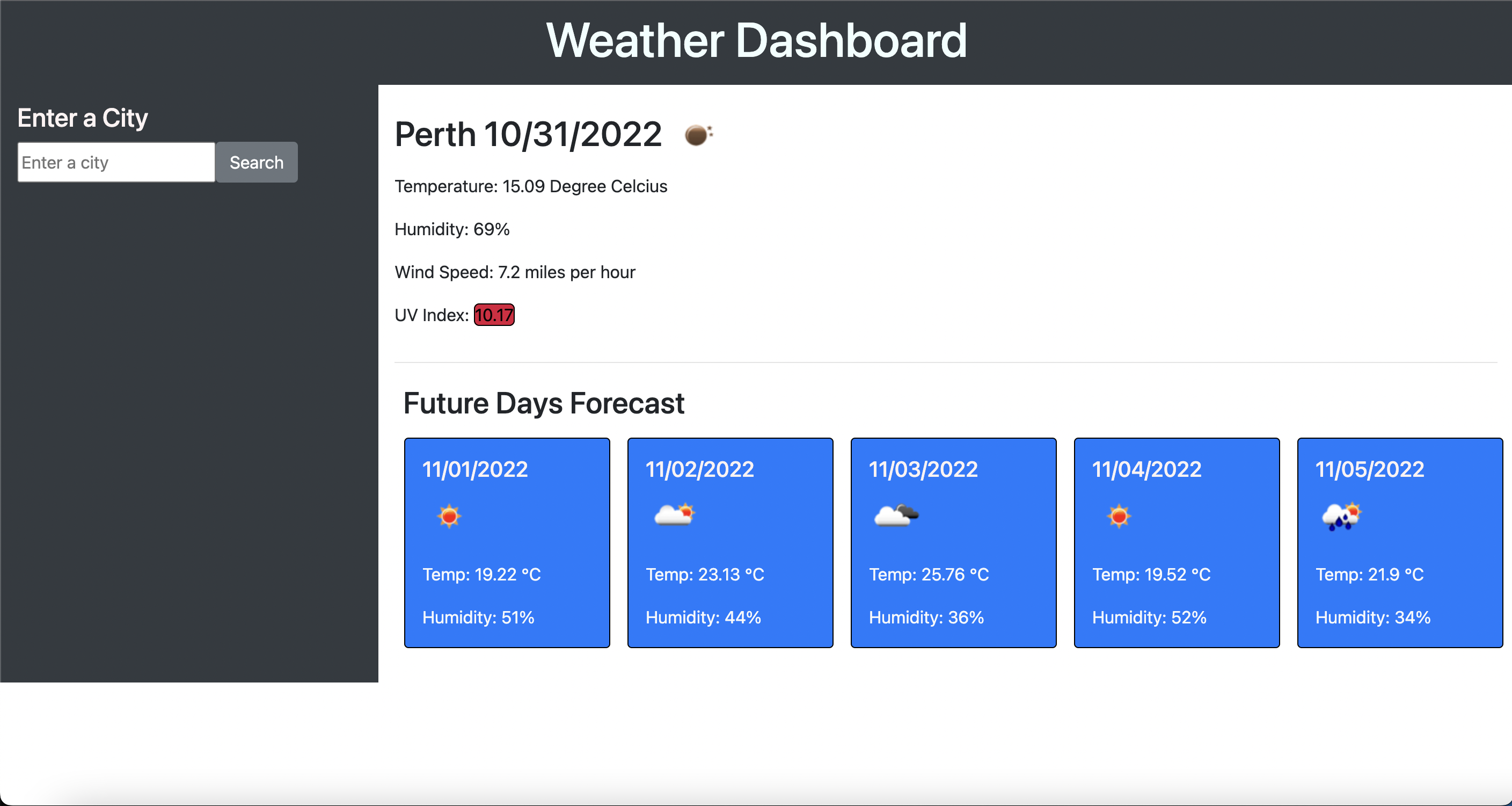 GitHub - thomasaju/Weather-Dashboard