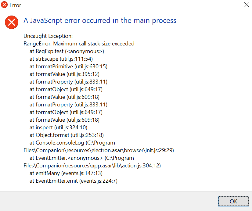 No connection and JS errors · Issue #967 · bitfocus/companion · GitHub