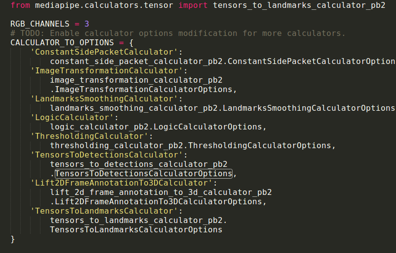 import tesor to landmarks calculator