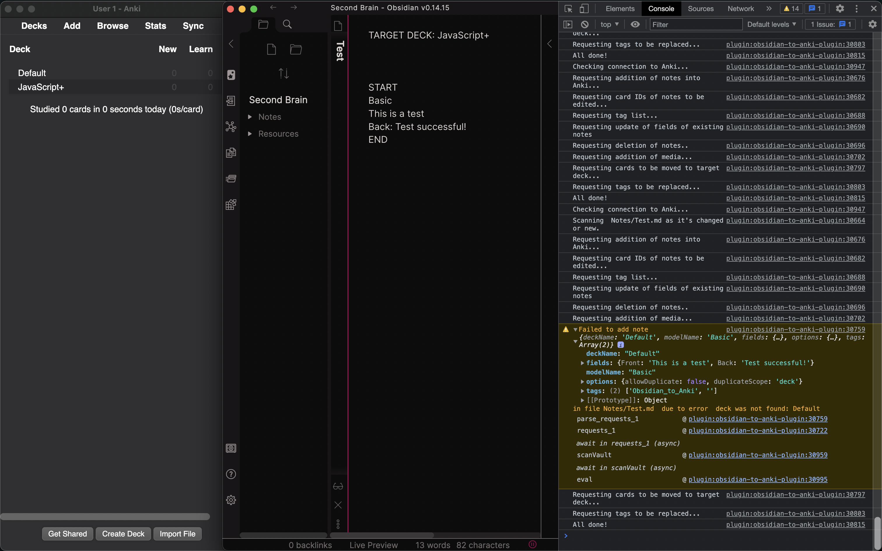 Failed to add note · Issue #361 · ObsidianToAnki/Obsidian_to_Anki · GitHub