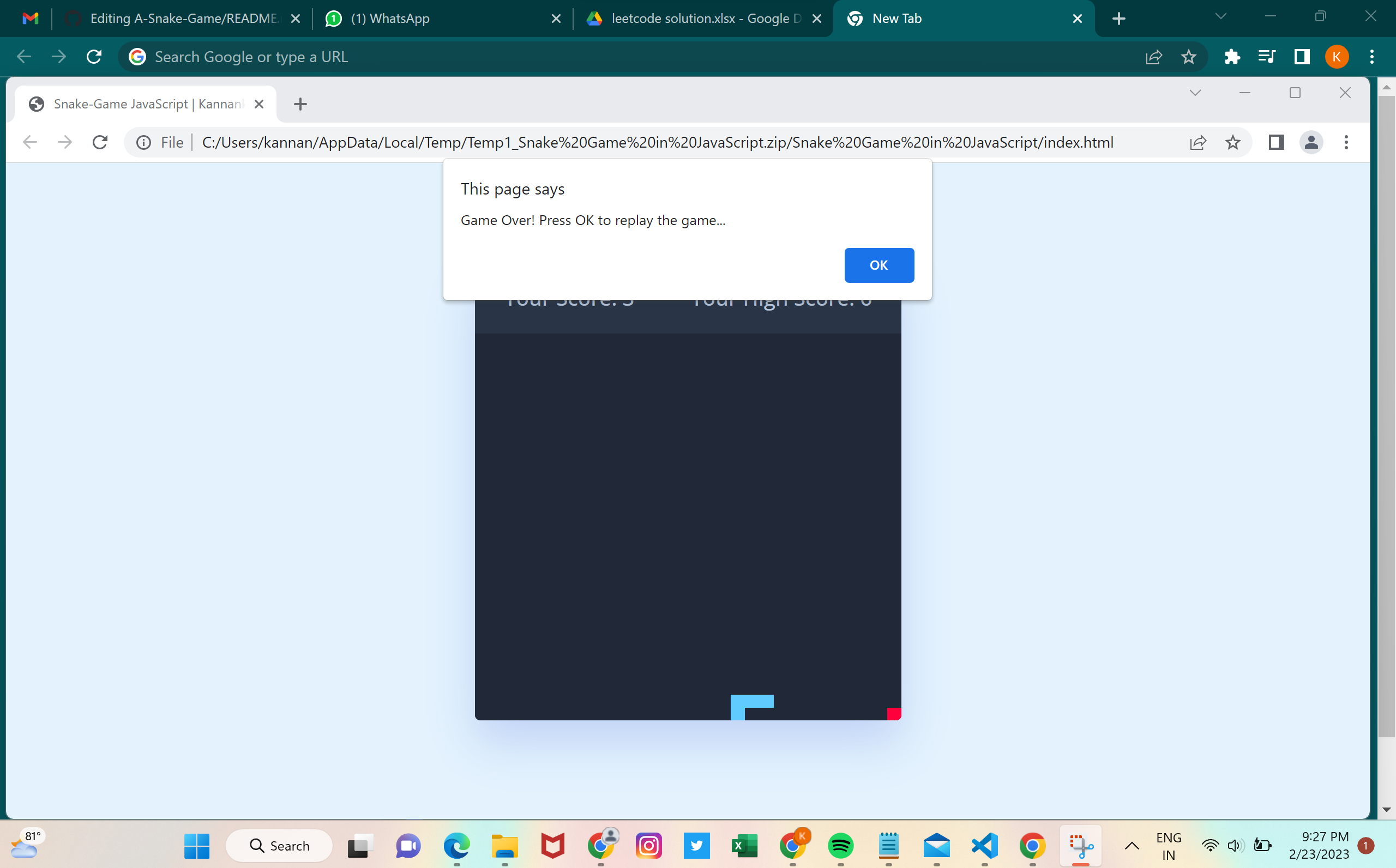 GitHub - kannankumar22/A-Snake-Game