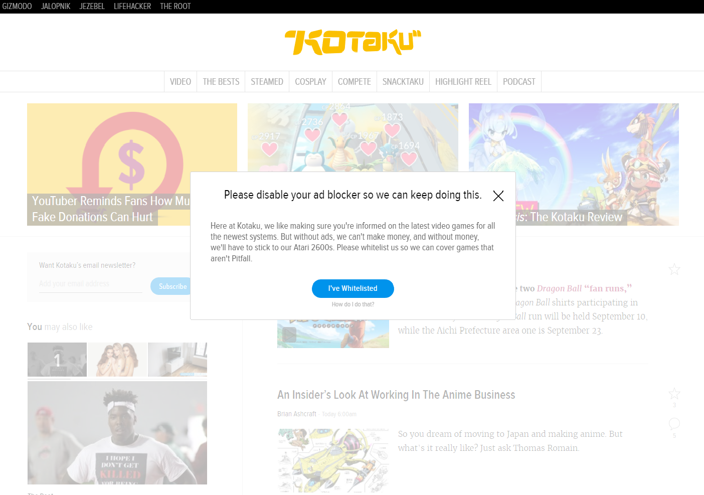 kotaku.com - Annoyance - Anti Adblock Script · Issue #5450