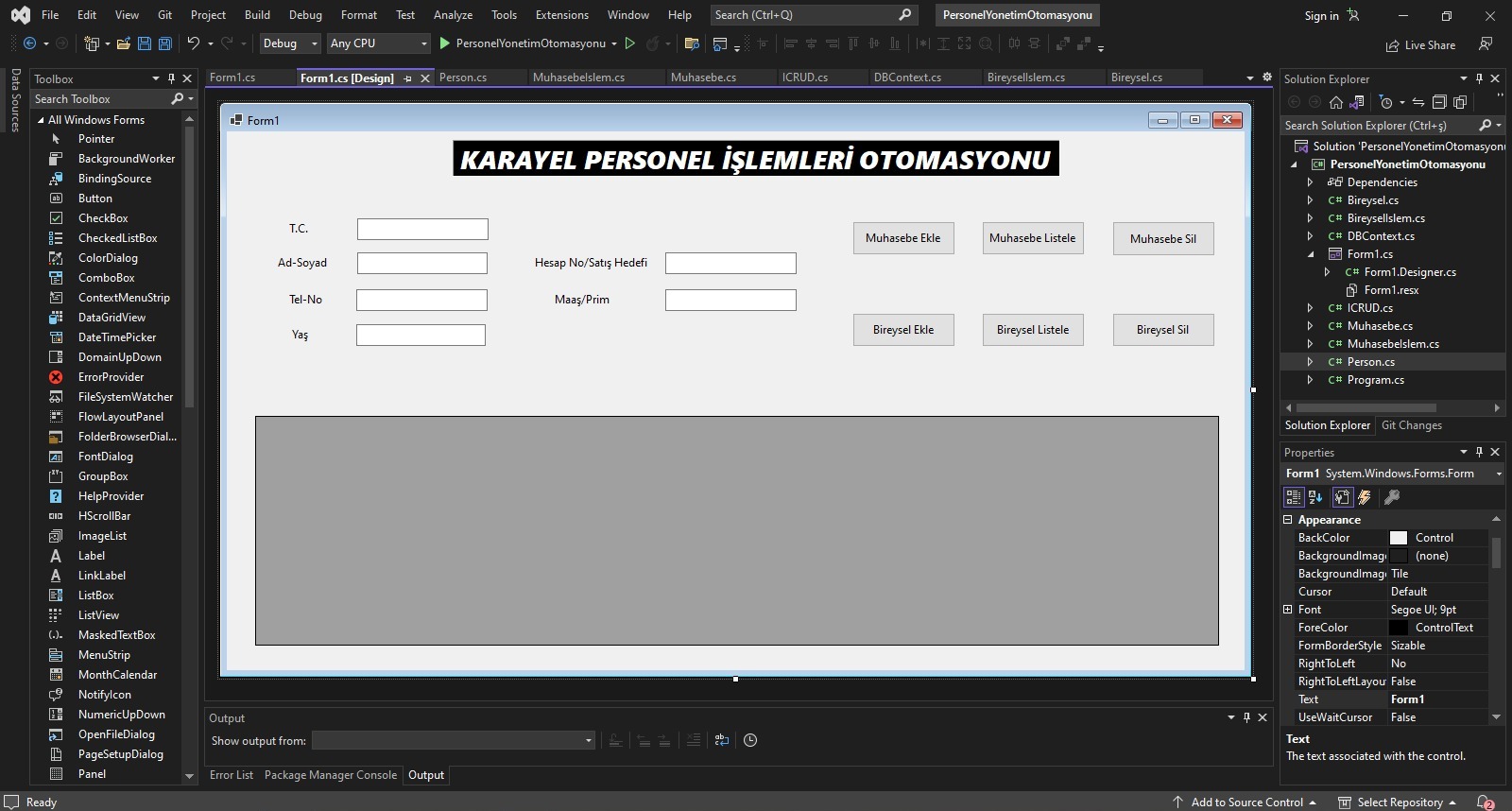 GitHub - rustemkarayel/PersonelYonetimOtomasyonu: Windows Forms App ...
