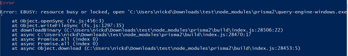 prisma2 dev error with sqlite on windows · Issue #1204 · prisma/prisma ...