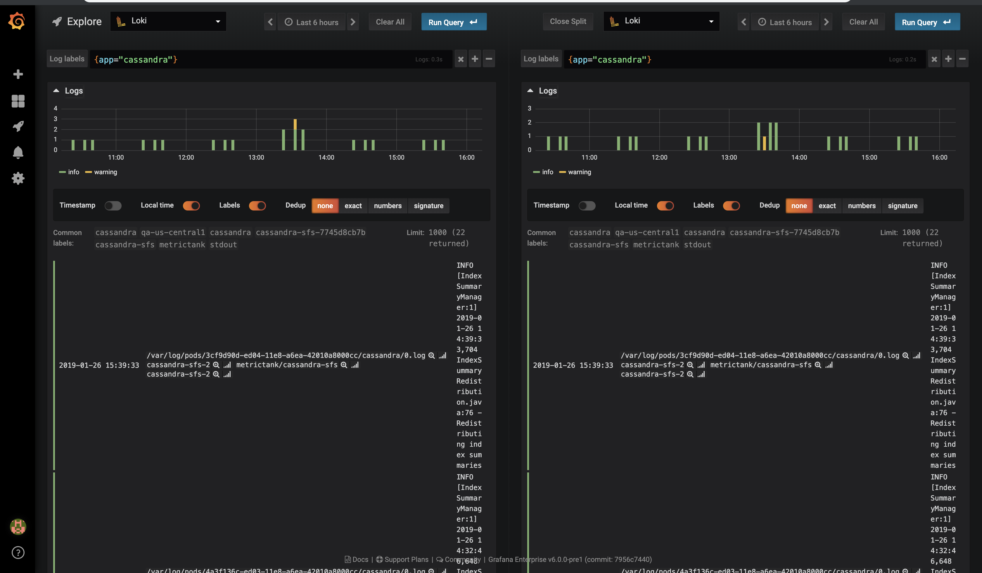 Explore Log lines component does not handle long labels very well ...