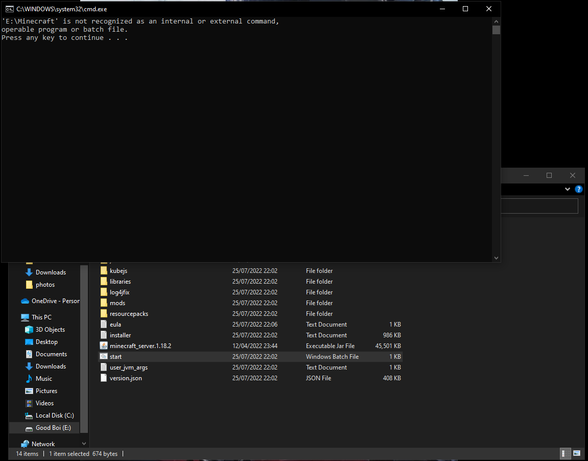 [Bug]: FTB Direwolf20 1.18 1.8.0 server files batch file not working ...
