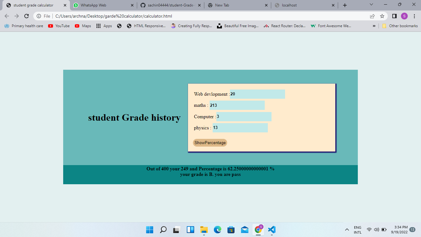 GitHub sachin04444/studentGradehistorycalculator