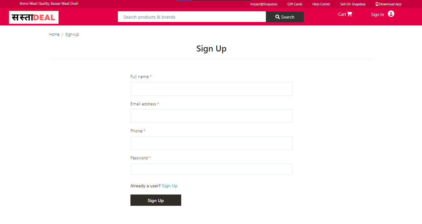 sastadeal signup