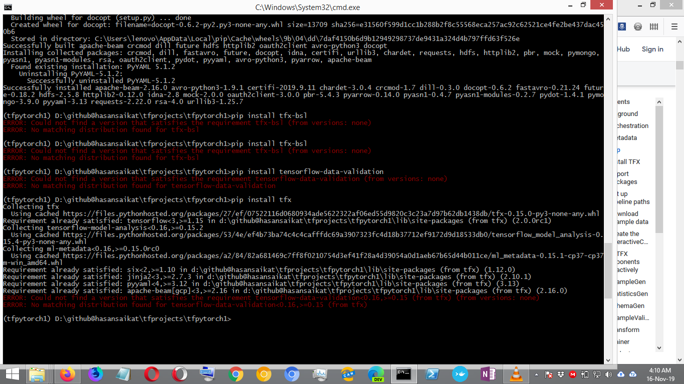 Issues with pip install tfx==0.15.0rc0 · Issue #831 · tensorflow/tfx ...