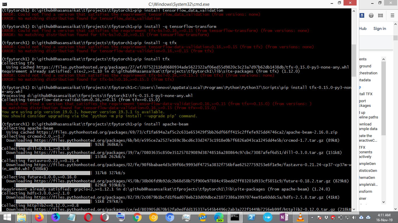 Issues with pip install tfx==0.15.0rc0 · Issue #831 · tensorflow/tfx ...