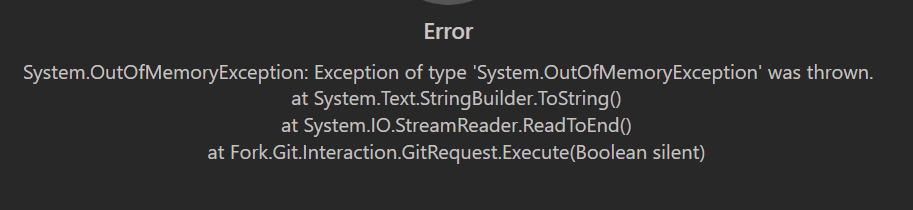 Error when attempting to view changes with large file results in out of ...