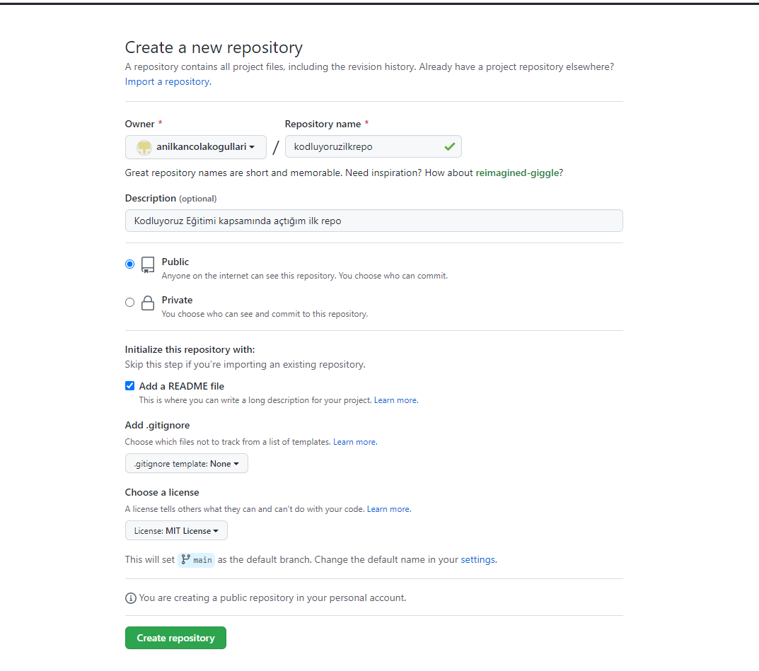 GitHub - anilkancolakogullari/kodluyoruzilkrepo: Kodluyoruz Eğitimi ...
