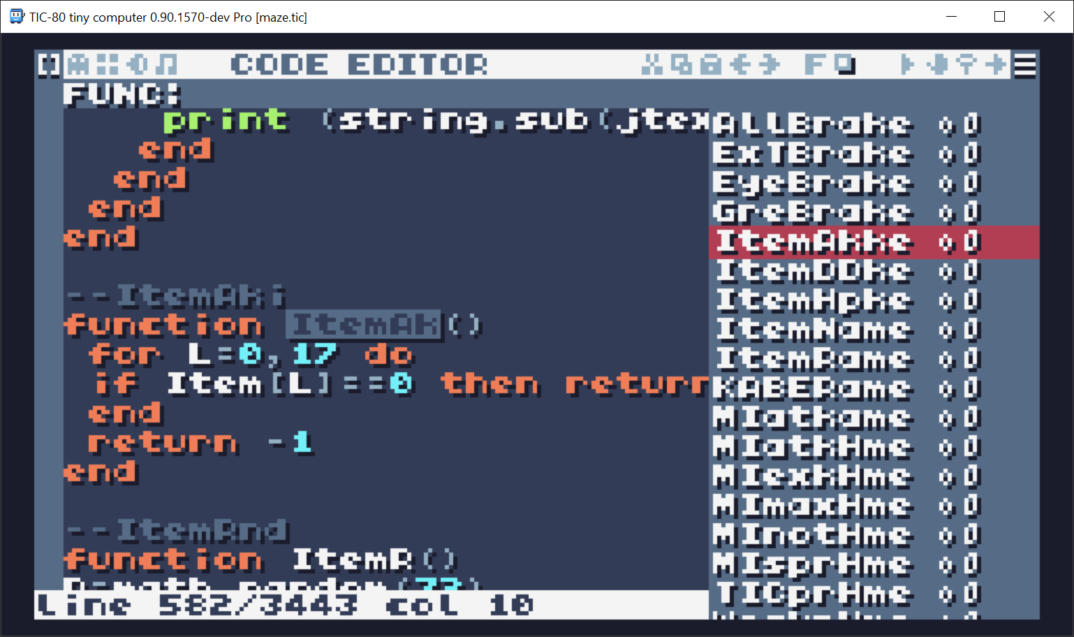 Code outline items corruption · Issue #1405 · nesbox/TIC-80 · GitHub