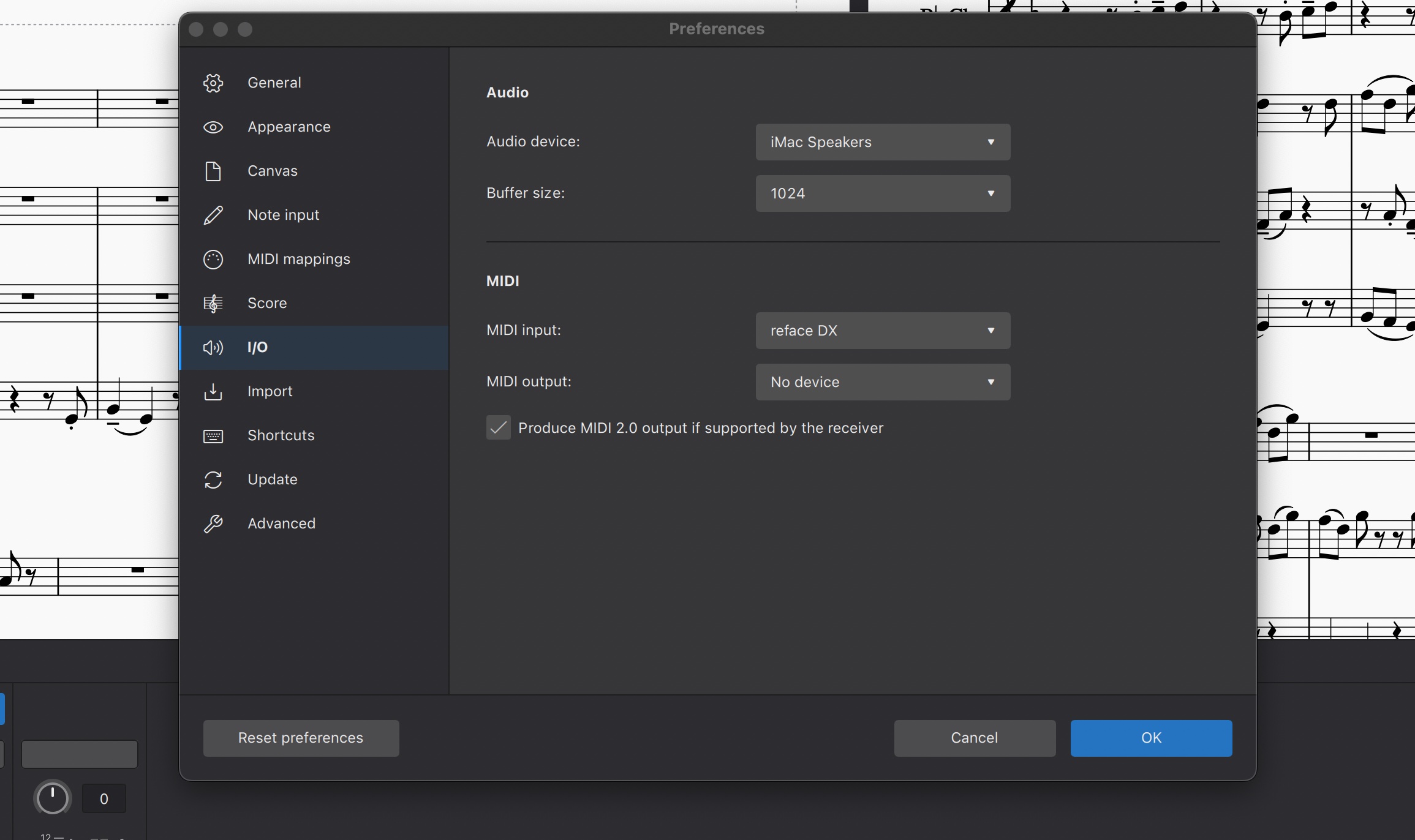 Score playback stops working with midi input device selected · Issue