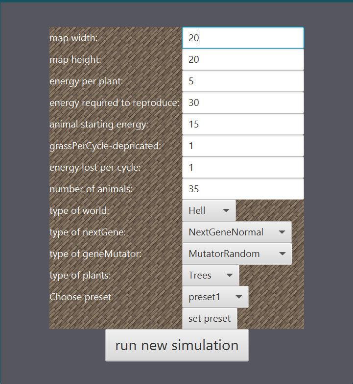 GitHub - krzyswys/OOP-Evolution-simulation: poor animals