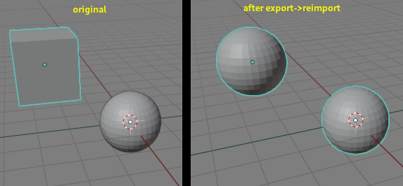 Export: when linking meshes with the same name, exporter can't tell ...