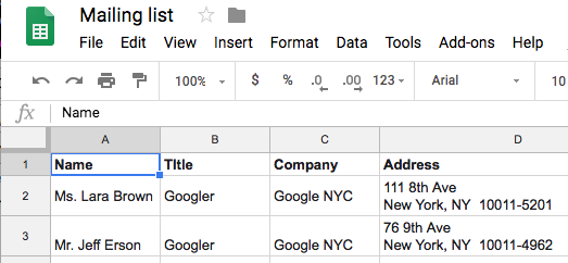 mail merge with google docs